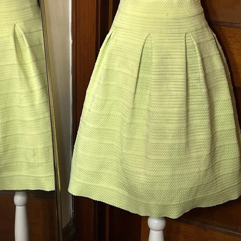 7th Avenue New York & Company Striped Pleated Stretch Skirt Size M (Pre-Owned)